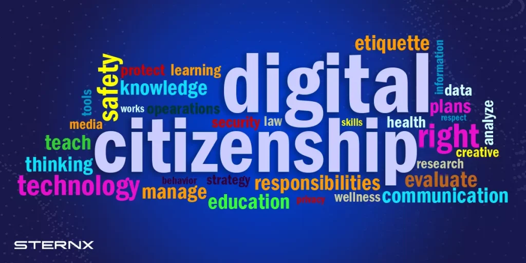 Digital Citizenship text image concept illustration